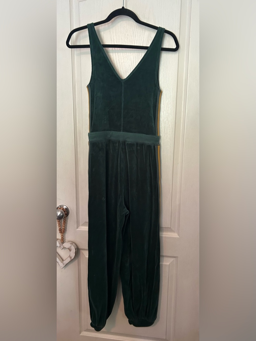 FP Movement Velvet Forest Green Jumpsuit with Drawstring Waist - Picture 5 of 9